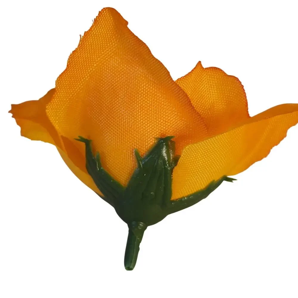 Orange Silk Artificial Rose Flower Heads Stemless Wedding Craft 2.5